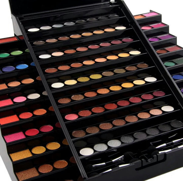 Miss Rose 130 Color Professional Makeup Ket Cosmetic Set Long-Lasting Shimmer Matte Eyeshadow Ladder Mirror Kits Multifunction - kdb solution