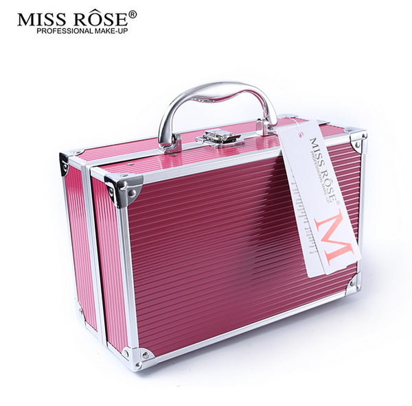 Miss Rose Colour Makeup Suits Artist Professional 3Layers Of Silver Aluminum Box With Brush Mirror Multifunctional Cosmetic Tool - kdb solution