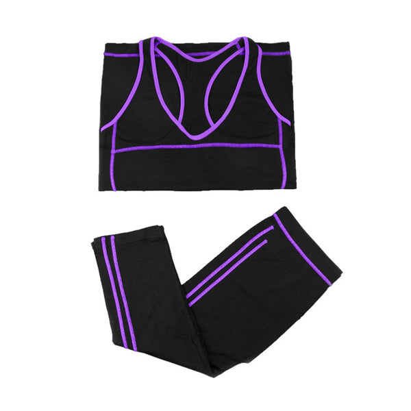 Vertvie 2 Pieces Women Yoga Set Crop Top Shirt + Skinny Legging Capri Pants Sports Sets Note: Please allow 2-3 weeks for delivery - kdb solution