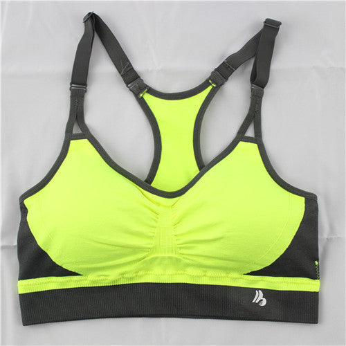 B.BANG Women Push Up Bra Running Sports Shirts for Yoga Gym Fitness Patchwork Tops For Girls and Woman Adjustable Strap Bra NOTE* Please allow 2-3 weeks for Delivery - kdb solution
