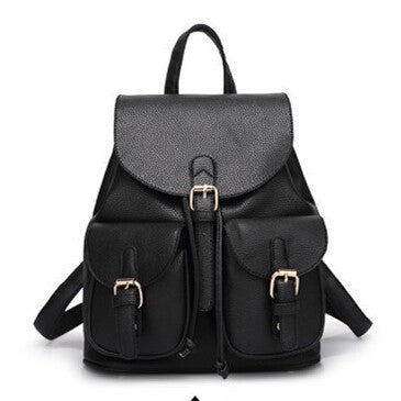 New Women Leather Backpack Black Bolsas Mochila Feminina Large Girl Schoolbag Travel Bag Solid Candy Color Green Pink Beige Note* please allow 2 to 3 weeks for delivery - kdb solution