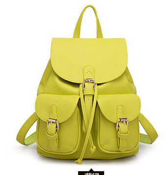 New Women Leather Backpack Black Bolsas Mochila Feminina Large Girl Schoolbag Travel Bag Solid Candy Color Green Pink Beige Note* please allow 2 to 3 weeks for delivery - kdb solution