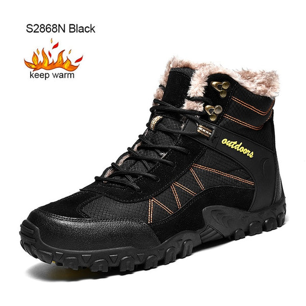 SUROM Winter Men's Boots Outdoor Warm Waterproof Non-slip Ankle Snow Boot - kdb solution