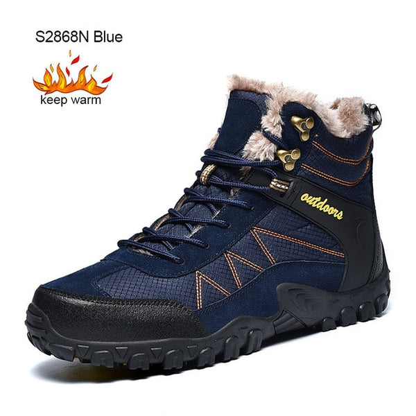 SUROM Winter Men's Boots Outdoor Warm Waterproof Non-slip Ankle Snow Boot - kdb solution