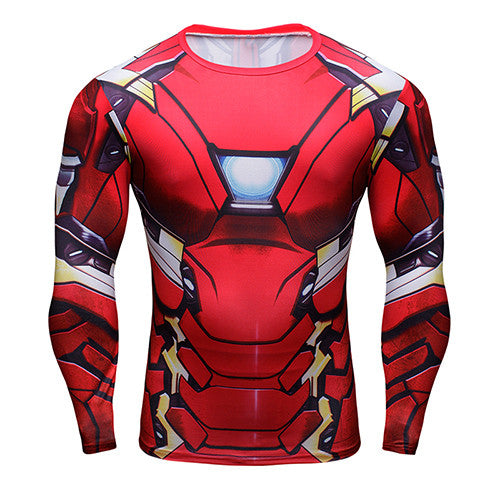 Hot  2016 Punisher Superhero Superman/Batman Men Long Sleeve T Shirt G ym Compression Tights Tops Fitness T-shirt - kdb solution