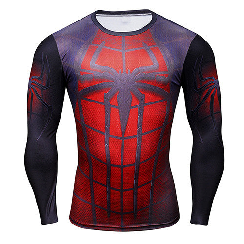Hot  2016 Punisher Superhero Superman/Batman Men Long Sleeve T Shirt G ym Compression Tights Tops Fitness T-shirt - kdb solution