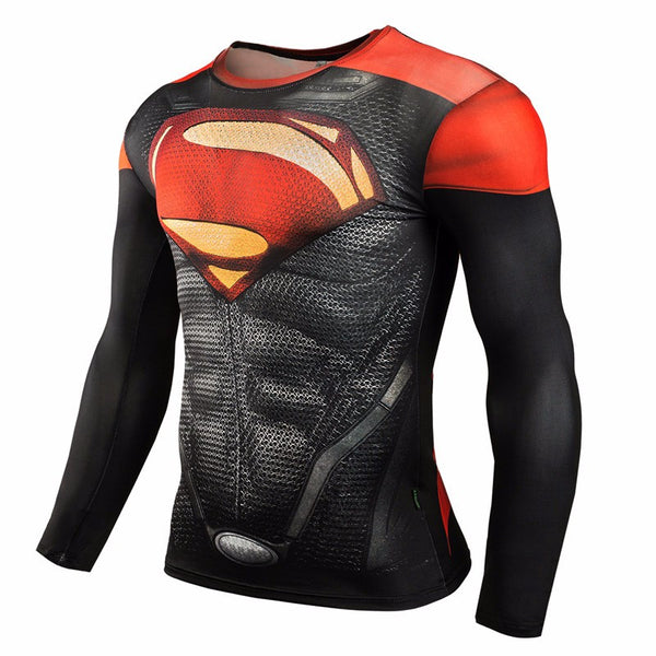 New 3D Winter Soldier Avengers 3 Compression Shirt Men Summer Long Sleeve Fitness Crossfit T Shirts Male Clothing Tight Tops - kdb solution