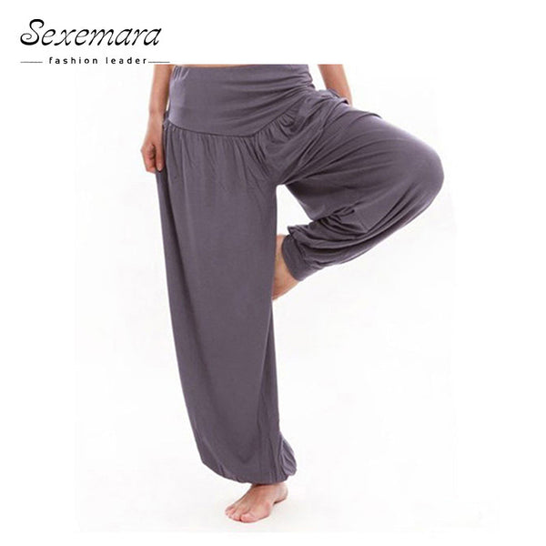 Casual Women Pleated Capris Solid Loose Bloomers Wide Leg Pants, Fitness Dance Wears Capri Trousers For Women Plus Size TL44 Note: Please allow 2-3 weeks for delivery - kdb solution