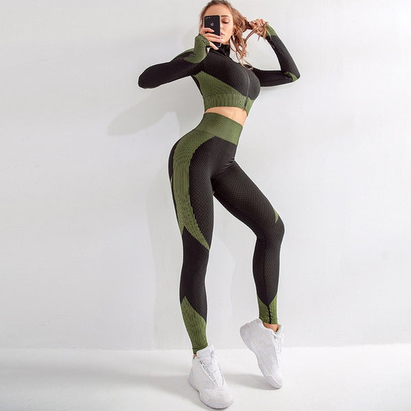 women sport suit seamless women yoga set gym clothes fitness clothing - kdb solution