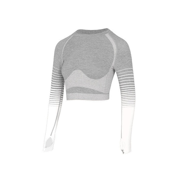 Seamless 2Pcs Yoga Set Long Sleeve Top High Waist Control Sport Leggings Gym Sport Suit - kdb solution