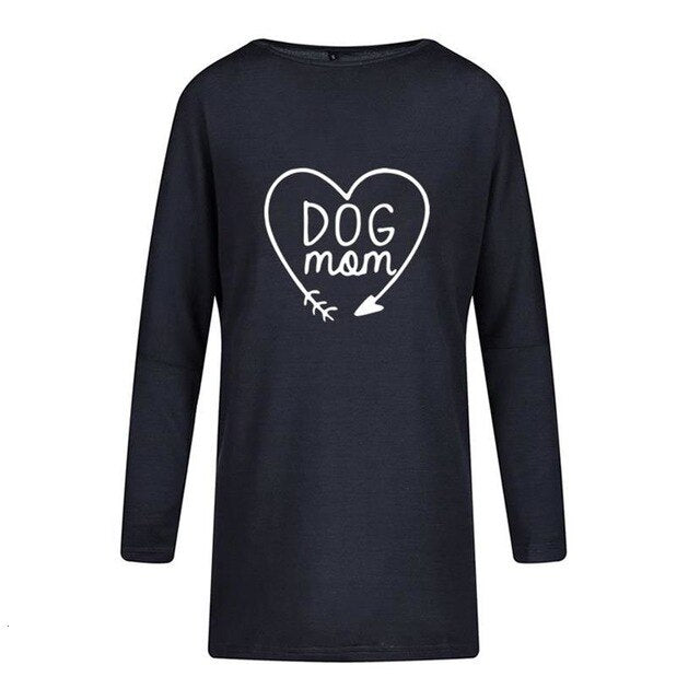 Dog Mom Long Sleeve knee length Sweater dress - kdb solution
