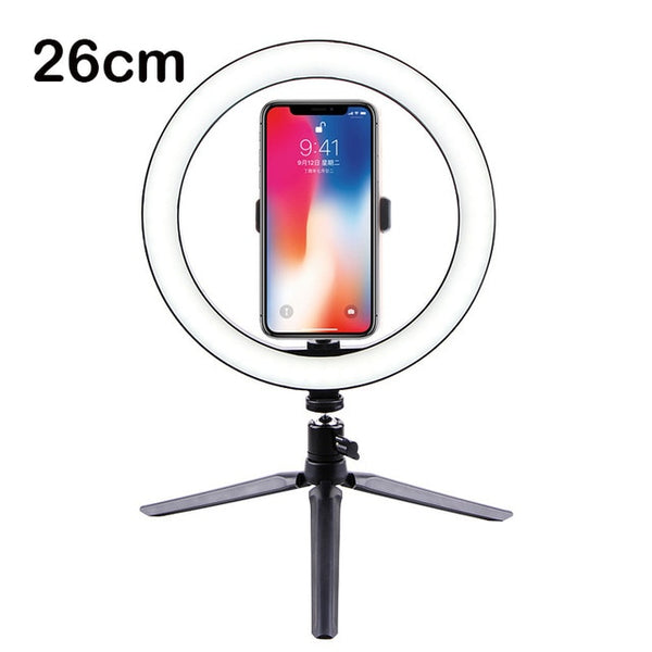 16CM/26CM LED Selfie Ring Light Multi-Function Dimmable Ring Light For Cell Phone Camera Live Stream Makeup Youtube Facebook - kdb solution