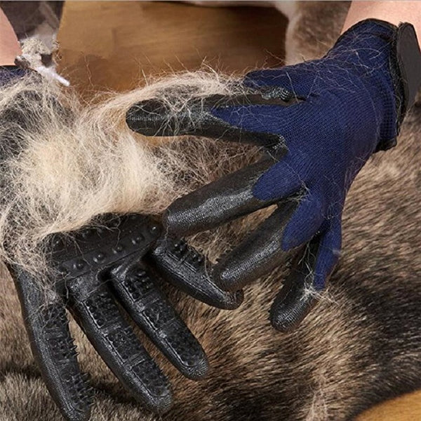 1 Pair Grooming Glove for Cats and dogs Soft Rubber Pet Hair Remover - kdb solution