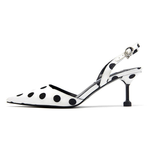 Women's sandals black white polka dot - kdb solution