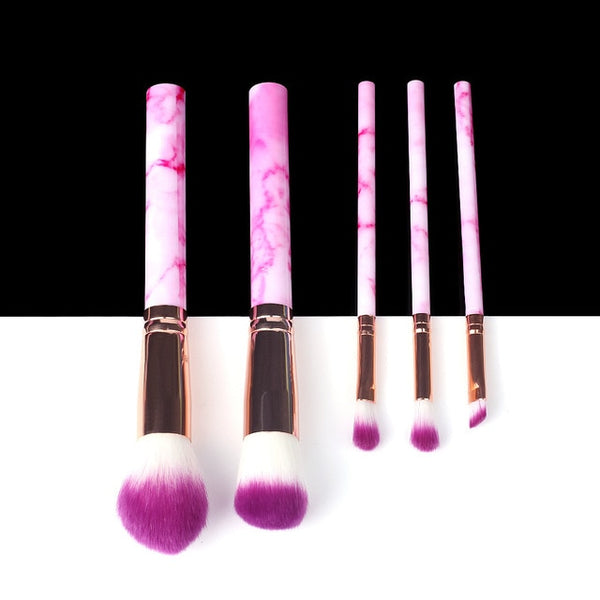 5/10/15pcs Marble Makeup Brushes Tool Natural Brush Set Kit