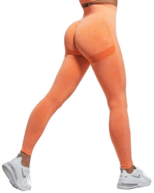 Sexy Women Leggings Bubble Butt Push Up Fitness Legging Slim High Waist Leggins  Mujer Seamless Fitness Legging Color: Black, Size: S