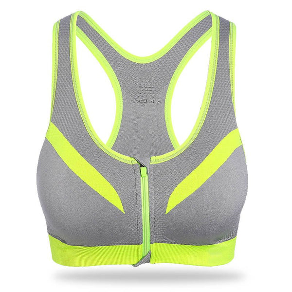Women Zipper Sports Bra Push Up Shockproof Top Underwear with Inner Pad Running Gym Fitness Jogging Yoga shirt Note* Please to 2-3 weeks for Delivery - kdb solution