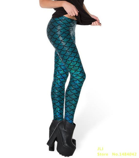 Digital Print Women Mermaid Fish Scale Leggings Free Shipping Plus Size S M L XL XXL10 Colors - kdb solution