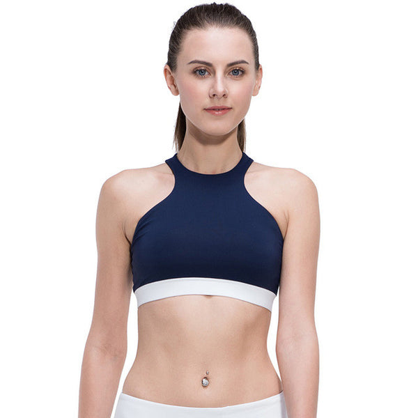 Strappy Bra Cropped Women Yoga Bra Athletic Built-in Pad Sports Push Up Tank Top - kdb solution