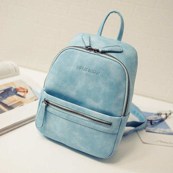 New Fashion PU Leather Mini Candy Colour Backpack - kdb solution