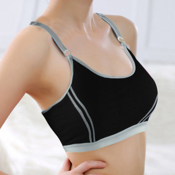 Women Lady Sports Yoga fitness Athletic Solid Wrap Chest Strap Vest  Push Up Seamless Fitness Top Bras - kdb solution