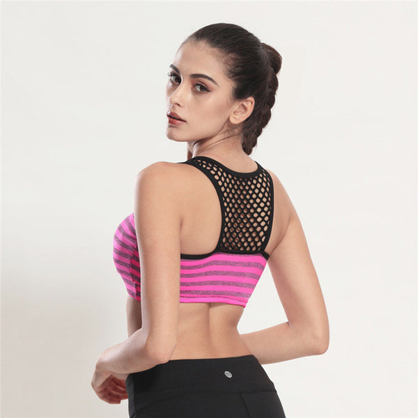 Woman Sports Bra Yoga Fitness Shockproof Hollow Design Wire Free - kdb solution