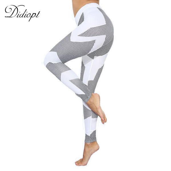Yoga Pants White Stripe Dots Leggings - kdb solution