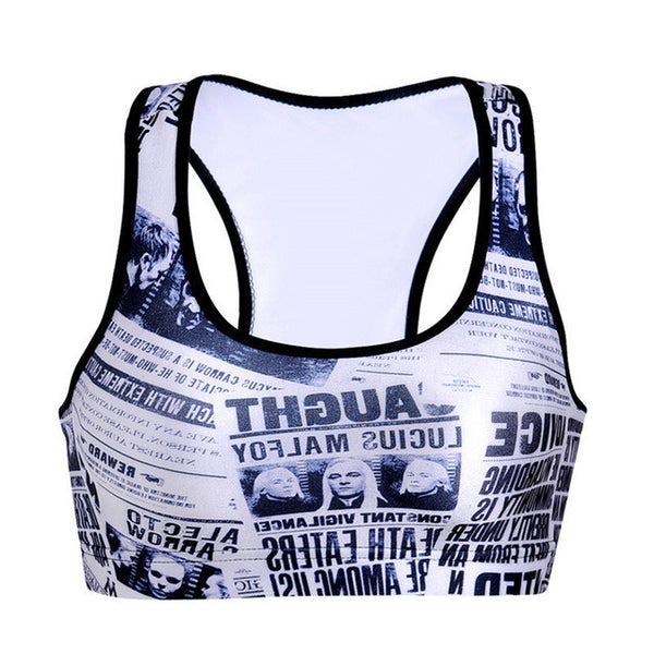 Sport Bras Yoga Bodybuilding Vest Woman Gym Tank Push Up Tights Tops Fitness Y-Strap 3D Print High Elastic Lady LNSsb - kdb solution