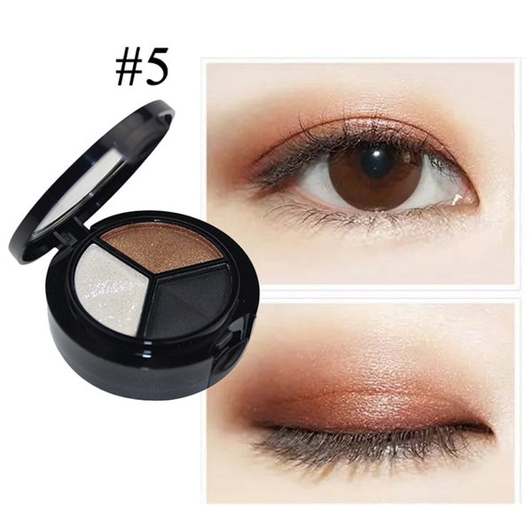 3 Colors Professional Women Makeup Smoked Eye Shadow Palette Lady Glitter Eyeshadow - kdb solution