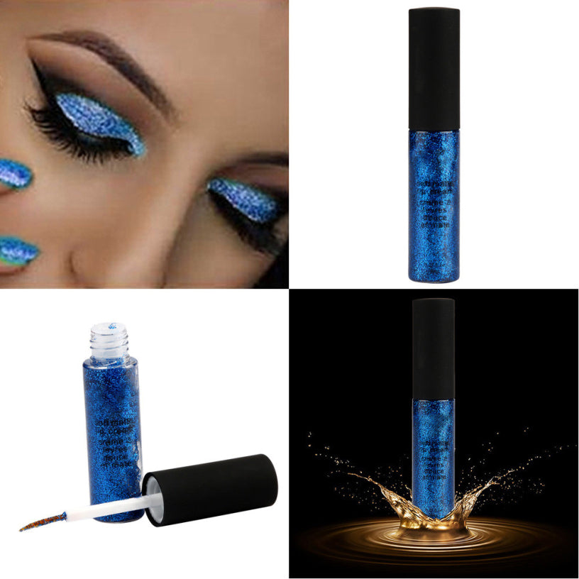 New Fashion Blue Pigments Metallic Smoky Eyes Eyeshadow Waterproof Glitter Liquid Eyeliner&Eyeshadow - kdb solution