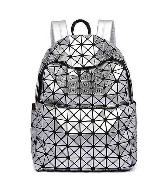 Women's Laser Geometric Backpack Teenage Girls School Bags - kdb solution