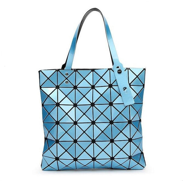 DVODVO Fashion Handbags Bao Bao Laser Geometric Diamond Shape Silica gel Sliver Paint Patchwork Tote Shoulder Bag - kdb solution