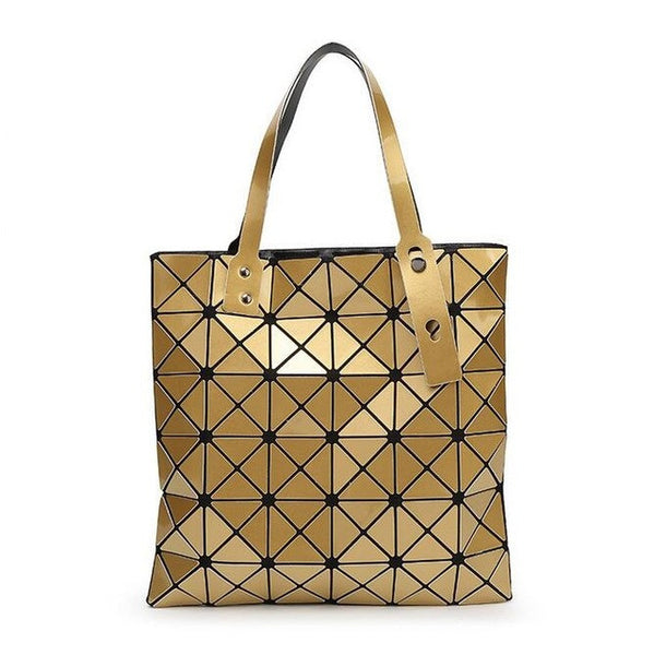 DVODVO Fashion Handbags Bao Bao Laser Geometric Diamond Shape Silica gel Sliver Paint Patchwork Tote Shoulder Bag - kdb solution