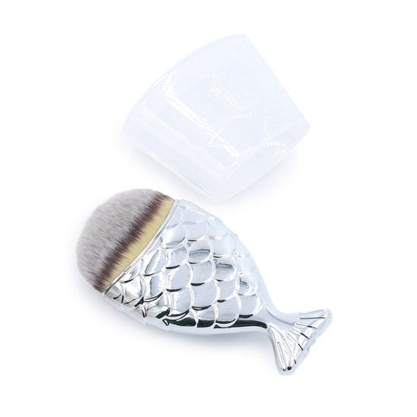 Zwellbe 1pcs Mermaid Shape Makeup Powder Blush Foundation Cosmetic Brush - kdb solution