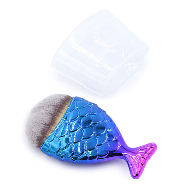 Zwellbe 1pcs Mermaid Shape Makeup Powder Blush Foundation Cosmetic Brush - kdb solution