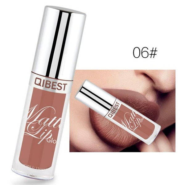 Qibest Matte Liquid Lipstick 12 Colors Waterproof Long Lasting Lip Gloss Makeup Moisturizing Color Lips - kdb solution