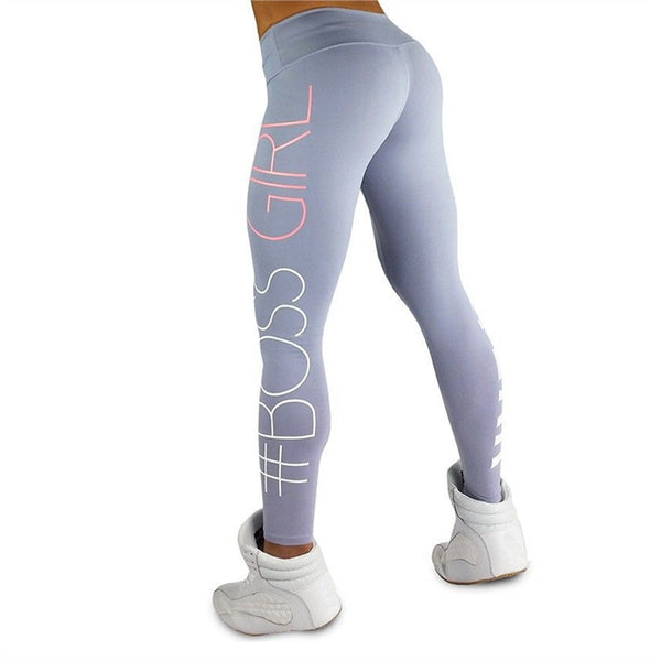 Boss Girl Print Skinny Work Out Yoga Legging Pants - kdb solution