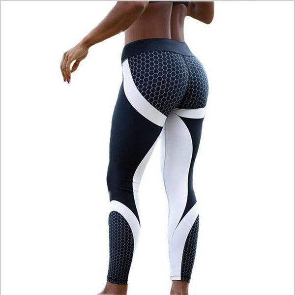 Mesh Pattern Print fitness Leggings - kdb solution