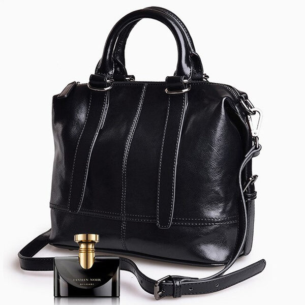 High Quality Women Handbag Cowhide Leather Hand Bag New Brand Purple Black Shoulder Bag - kdb solution