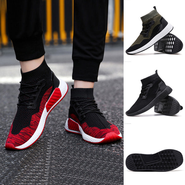 Men High Top Soft Sole Running Shoes Gym Shoes - kdb solution