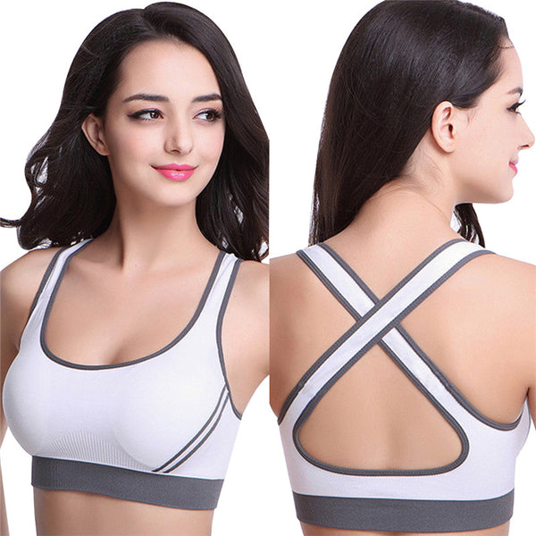 Hot! Himanjie Women Padded Tank Top Athletic Vest Gym Fitness Sports Bra Stretch Cotton Seamless popular Yoga Bras Drop Shipping - kdb solution