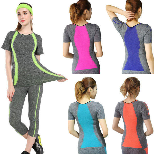 New Style Yoga Gym Compression Tights Women's Sport T-shirts Dry Quick Running Short Sleeve  Fitness Women Clothes Tees tops NOTE* Please allow 2-3 weeks for Delivery - kdb solution