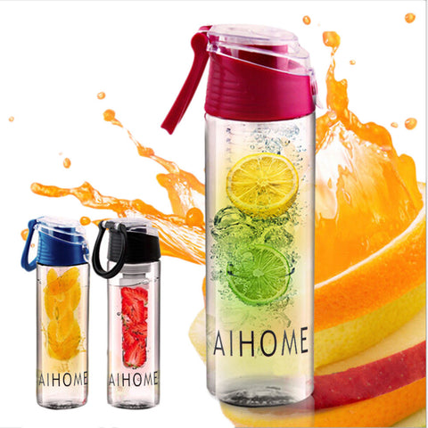 AIHOME 800ml Cycling Sport Fruit Infusing Infuser Water Lemon Cup Juice Bicycle Health Eco-Friendly BPA Detox Bottle Flip Lid NOTE* Please allow 2-3 weeks for Delivery - kdb solution