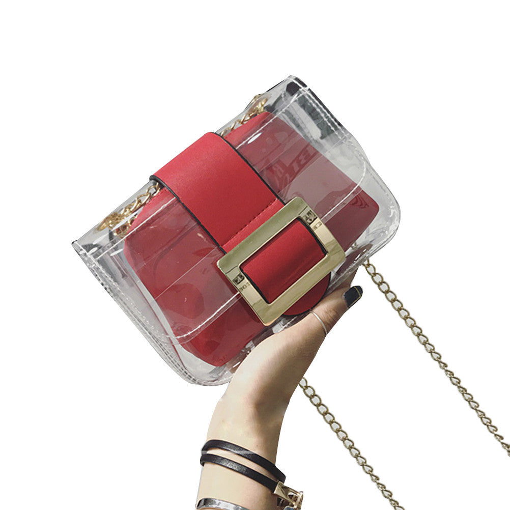 Women's Transparent Candy Color Clear Handbags Solid Crossbody Messenger Shoulder Bag - kdb solution