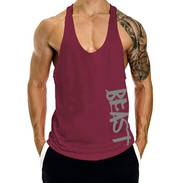 OA Men  Bodybuilding Gym Tank Top Fitness Cotton Sleeveless Muscle top - kdb solution