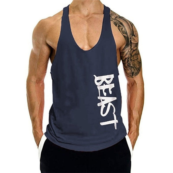 OA Men  Bodybuilding Gym Tank Top Fitness Cotton Sleeveless Muscle top - kdb solution