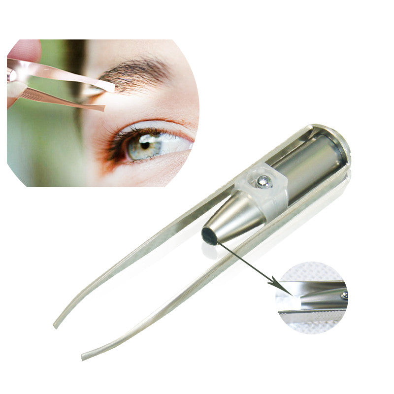 Hot Sale Make Up Led Light Eyelash Eyebrow Hair Removal Tweezer Face Hair Remover Stainless Steel Eyebrow Tweezers NOTE* Please allow 2-3 weeks for Delivery - kdb solution
