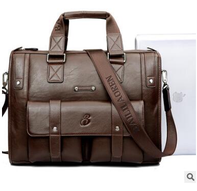 New Luxury Genuine Leather Business Men's Briefcase Shoulder Bag Men Messenger Bag Travel Computer Bag - kdb solution