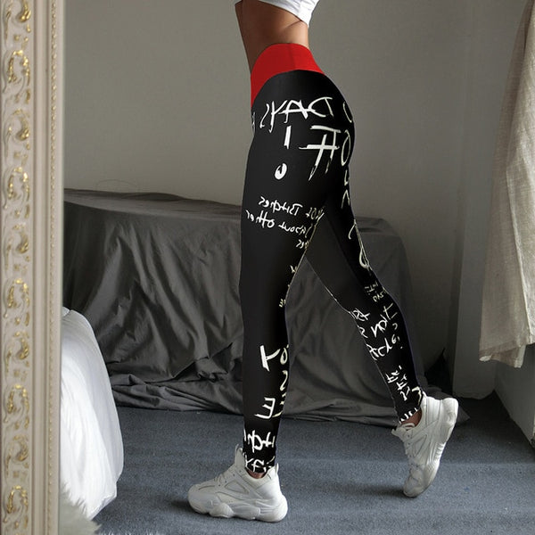 Digital printing Leggings Women Slim Fitness Leggings High Waist Elastic Workout Leggings - kdb solution